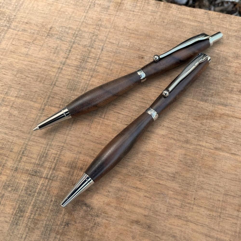木製ボールペンとシャープペンシル(0.5mm)のセット（ウォールナット