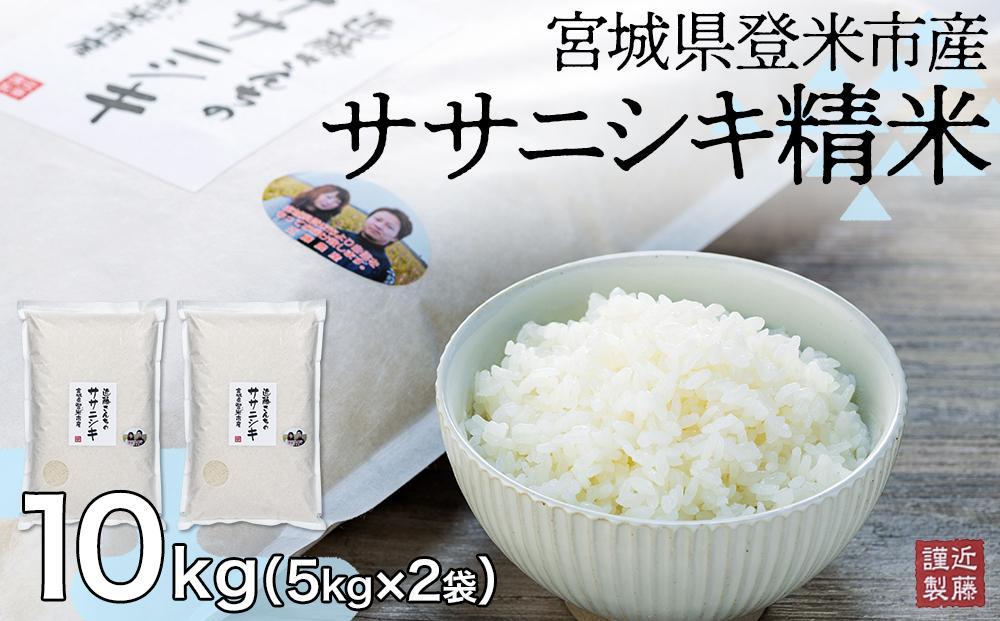 【定期便】宮城県登米市産ササニシキ精米10kg【5kg×2袋】×6回