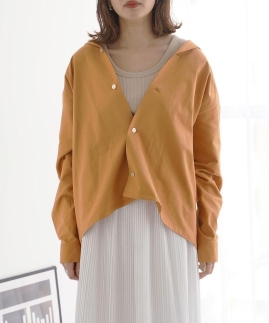 kinudian パジャマシルクシャツ フリーサイズ【カラー：オレンジ】