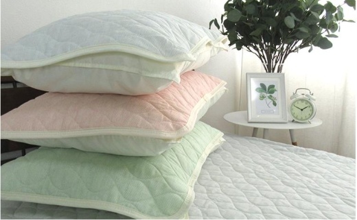 ふるさと納税 オーガニックコットン先染ガーゼ枕パッド　ブルー2枚組　Mサイズ（43×63cm）SOG-5M-BL 2P 和歌山県和歌山市