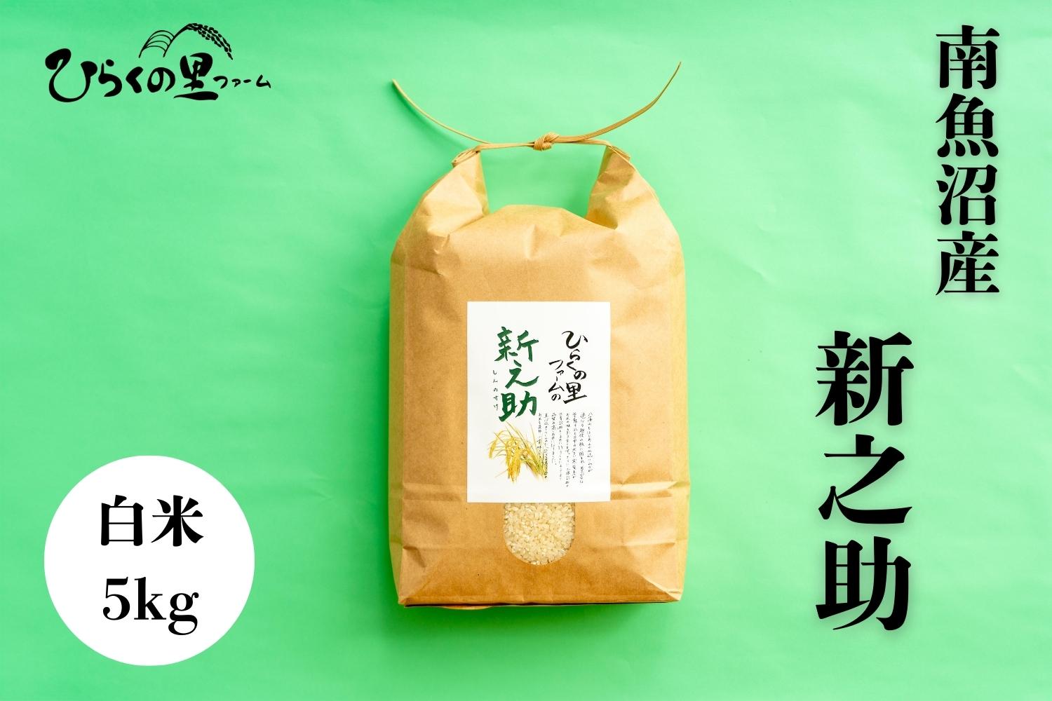 【令和7年産新米予約】金賞 南魚沼産新之助 白米5kg きらめく大粒！ ひらくの里ファーム【2025年10月上旬より順次発送予定】