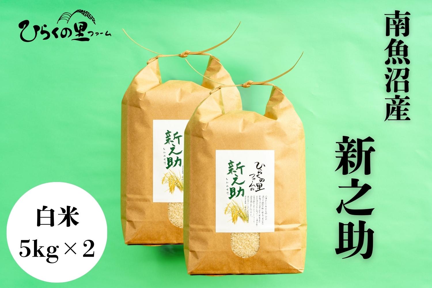 【R7年産】金賞 南魚沼産新之助 白米5kg×2 きらめく大粒！ ひらくの里ファーム