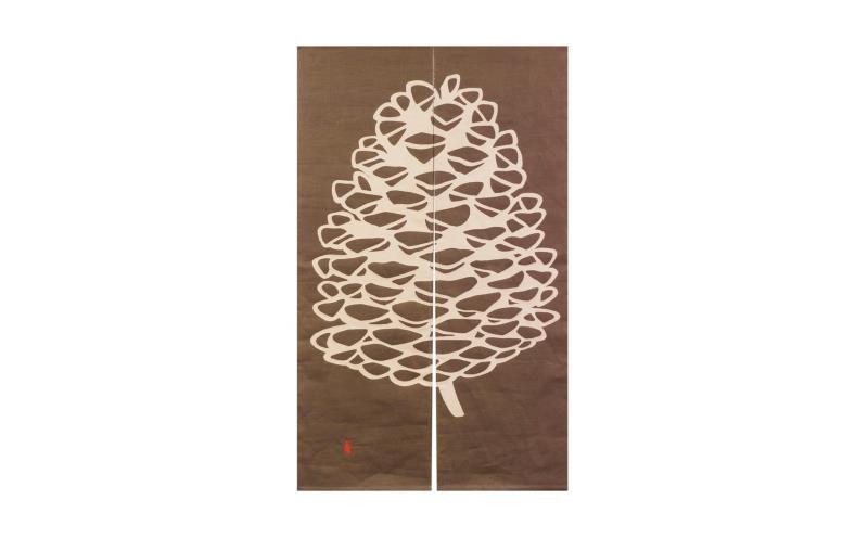 工夫庵】柿渋染め手描きのれん「まつぼっくり」 | JTBのふるさと納税