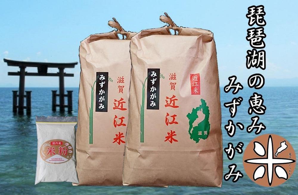令和4年産新米 近江米みずかがみ白米10kg（5kg×2袋） 米粉200g付き【ポイント交換専用】