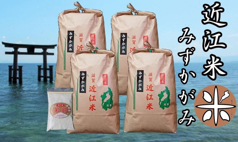 令和4年産新米 近江米みずかがみ白米20kg（5kg×4袋） 米粉200g付き【ポイント交換専用】