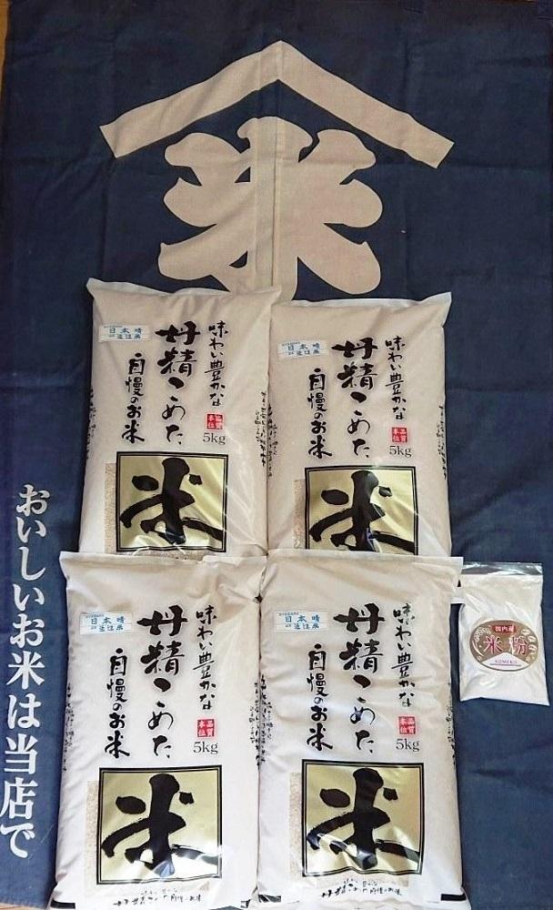 令和4年産新米 近江米日本晴白米20kg（5kg×4袋） 米粉200g付き【ポイント交換専用】