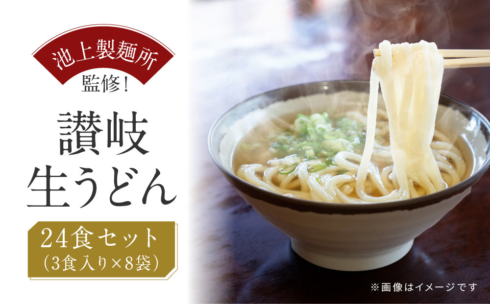 讃岐生うどん24食入（1袋3食入×8袋）＊鎌田醤油だし醤油付＊池上製麺所監修！｜うどん 生麺