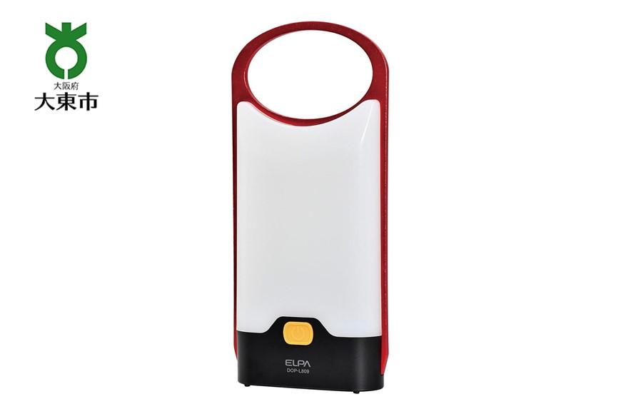 LEDフラットランタン　薄型　カラビナ付　無段階調光・調色　電池式　DOP-L809