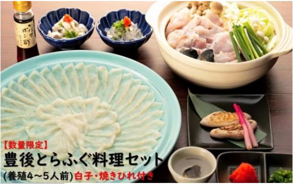 数量限定 豊後とらふぐ料理セット 養殖4 5人前 白子 焼きひれ付き Jtbのふるさと納税サイト ふるぽ