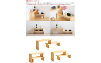 木製「伸縮フリーラック」奥行20cmのコンパクトな収納棚