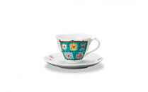 カップ&ソーサー&nbsp;フラワーBox&nbsp;グリーン&nbsp;岩田玲子&nbsp;民芸品&nbsp;工芸品&nbsp;ティーカップ&nbsp;コーヒー&nbsp;紅茶&nbsp;食器&nbsp;キッチンアイテム&nbsp;キッチン雑貨