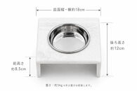 【白＆白粒】ペットの食事台（人工大理石）