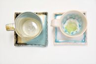 ヨロン島の素材を活かした　あーどぅる焼『コーヒーカップ＆ソーサー2枚セット』サンゴ×ガジュマル&nbsp;|&nbsp;食器&nbsp;ペア&nbsp;マグカップ&nbsp;セット&nbsp;取り皿&nbsp;人気&nbsp;贈答&nbsp;プレゼント&nbsp;ギフト&nbsp;お祝い&nbsp;お祝い&nbsp;鹿児島県&nbsp;与論島【ポイント交換専用】