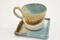ヨロン島の素材を活かした　あーどぅる焼『コーヒーカップ＆ソーサー2枚セット』サンゴ×ガジュマル&nbsp;|&nbsp;食器&nbsp;ペア&nbsp;マグカップ&nbsp;セット&nbsp;取り皿&nbsp;人気&nbsp;贈答&nbsp;プレゼント&nbsp;ギフト&nbsp;お祝い&nbsp;お祝い&nbsp;鹿児島県&nbsp;与論島【ポイント交換専用】