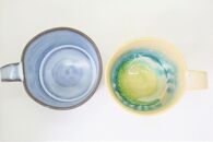 ヨロン島の素材を活かした　あーどぅる焼『スープカップ２個セット』【（1）白×青】|&nbsp;食器&nbsp;スープ&nbsp;カップ&nbsp;陶器&nbsp;あーどぅる焼&nbsp;セット&nbsp;おしゃれ&nbsp;おすすめ&nbsp;人気&nbsp;贈答&nbsp;プレゼント&nbsp;ギフト&nbsp;鹿児島県&nbsp;与論島【ポイント交換専用】