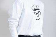 《0》【KEYMEMORY　鎌倉】セーラー帽イラストロングTシャツ　WHITE