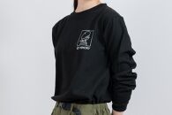《3》【KEYMEMORY　鎌倉】ウィンドーイラストロングTシャツ　BLACK