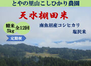 令和8年産新米予約定期便【天水棚田米】特別栽培米雪蔵熟成塩沢産コシヒカリ精米5kg12回「とやの里山継承プロジェクト」【定期便&nbsp;銘柄米&nbsp;精米&nbsp;こしひかり&nbsp;コシヒカリ&nbsp;魚沼産&nbsp;新潟米】【2026年10月下旬より順次発送予定】