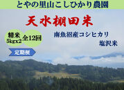 令和8年産新米予約定期便【天水棚田米】特別栽培米雪蔵熟成塩沢産コシヒカリ精米10kg12回「とやの里山継承プロジェクト」【定期便&nbsp;銘柄米&nbsp;精米&nbsp;こしひかり&nbsp;コシヒカリ&nbsp;魚沼産&nbsp;新潟米】【2026年10月下旬より順次発送予定】
