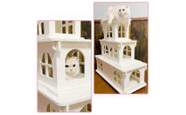 猫家具&nbsp;キャットファニチャーシリーズ&nbsp;猫のお城『キャットホワイトキャッスル&nbsp;3階建て』　※沖縄・離島への配送不可