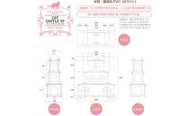 猫家具&nbsp;キャットファニチャーシリーズ&nbsp;猫のお城『キャットホワイトキャッスル&nbsp;3階建て』　※沖縄・離島への配送不可