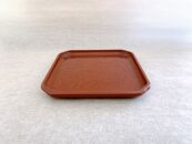 鎌倉彫　5寸木瓜ソーサー　弁柄【ポイント交換専用】