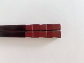 鎌倉彫　箸「市松」　朱　23cm【ポイント交換専用】