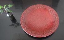 鎌倉彫　7寸桃皿　木の葉文【ポイント交換専用】