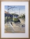 【風を切って（腰越）】鎌倉の風景水彩画　[A3サイズ複製・額付]【ポイント交換専用】
