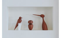 【Bubinga（ブビンガ）：あか茶】【銘木再生】幸運を運ぶ木製オブジェliving_bird&nbsp;梟