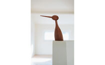 【Bubinga（ブビンガ）：あか茶】【銘木再生】幸運を運ぶ木製オブジェliving_bird&nbsp;鶴