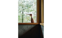 【Bubinga（ブビンガ）：あか茶】【銘木再生】幸運を運ぶ木製オブジェliving_bird&nbsp;鶴