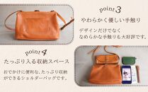 大人可愛いがまぐちショルダーバッグ Sサイズ【キャメル】 博多革工房 Japlish | ジャプリッシュ