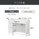 【完成品でお届け】キッチンボード&nbsp;ゴミ箱収納付き&nbsp;ロータイプ〔幅120cm〕（ホワイト）キッチンカウンター&nbsp;ゴミ箱&nbsp;ゴミ箱収納付き&nbsp;レンジボード&nbsp;大型レンジ&nbsp;収納&nbsp;ゴミ箱収納キッチンカウンター&nbsp;ラック&nbsp;KKANCB000052-0-WH