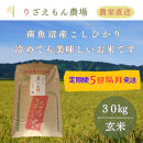《令和8年産　新米予約受付》【定期便５回×玄米３０kg《合計150kg》】【隔月発送】南魚沼産コシヒカリ　玄米&nbsp;３０kg　＼生産農家直送／【2026年10月上旬より順次発送予定】