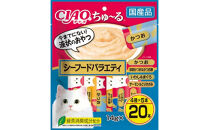 〈いなばペットフード〉CIAO&nbsp;ちゅーる　シーフードバラエティ　14g×20P　3袋