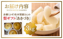 余瀬松本梨園&nbsp;梨&nbsp;あきづき3kg&nbsp;箱≪9月～10月頃発送≫