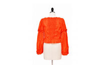 【チクチクしなくてかわいい服】浪漫ブラウス（オレンジ）【11100-2684】