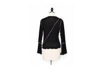 【チクチクしなくてかわいい服】締め付けないシアートップス（ブラック）【11100-2696】