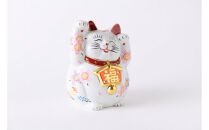 4.5号絵馬両手招き猫　桜盛