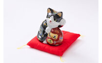 5号達磨招き猫　黒盛　（布団付）