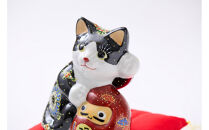 5号達磨招き猫　黒盛　（布団付）