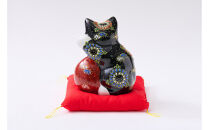 5号達磨招き猫　黒盛　（布団付）