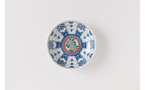４号皿揃　染付瓔珞文時代画風