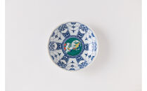 ４号皿揃　染付瓔珞文時代画風