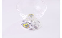 ペアデザートグラス中（格子）富貴文