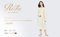 【ピンク&nbsp;L】ReFa&nbsp;バイタルテック&nbsp;フラッフィーニット&nbsp;マキシレングスプルオーバー&nbsp;WOMEN
