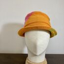 カラフルで被り心地抜群のカジュアル帽子(１点もの)　【カラー：6.オレンジ×ピンク】