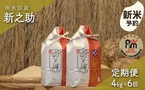 【新米予約】令和８年産「五つ星お米マイスター」の南魚沼産新之助　精米４kg（２kg×２個）×６回（毎月定期便）【定期便&nbsp;銘柄米&nbsp;ブランド米&nbsp;精米&nbsp;新之助&nbsp;魚沼産&nbsp;新潟米&nbsp;産地直送&nbsp;お米】【2026年10月下旬から1ヶ月以内に順次発送予定】