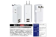 電源タップ　耐雷サージ　USBポート付き　USB×2ポート　2個口　3.4A　UA-223SB　